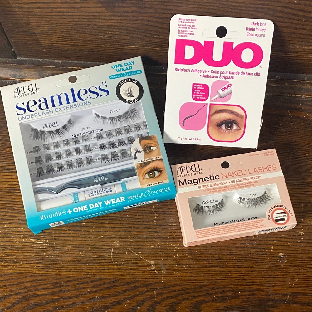 Ardell Seamless Underlash Extensions w/ DUO Adhesive. Magnetic Naked Lashes. New
